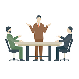 卡通开会商务人士矢量图