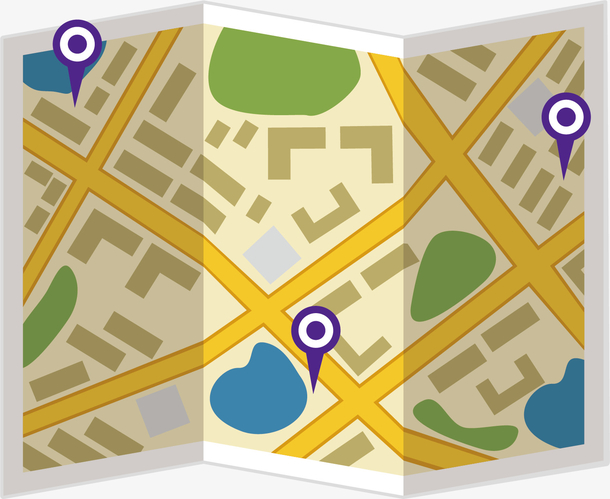 矢量图折纸简约地图