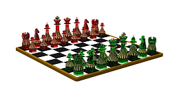 棋盘上的红绿两阵