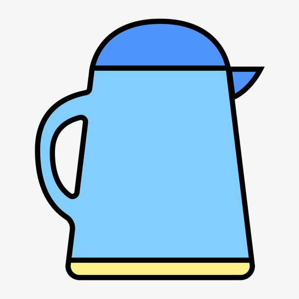 扁平化热水壶png下载