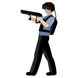创意矢量VR眼镜打枪游戏