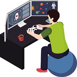 一个男士正在玩游戏