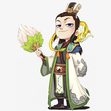 卡通微笑的诸葛亮插画免抠