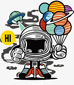 卡通科技机器人装饰手绘装饰