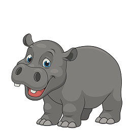 手绘可爱卡通河马