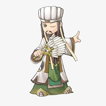 卡通手绘诸葛亮眨眼睛插画免抠