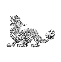 古代上古神兽装饰元素