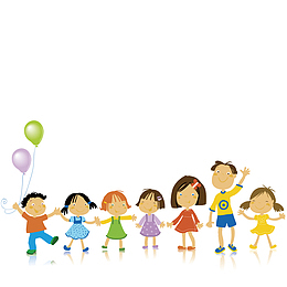 排成一排做游戏的学生