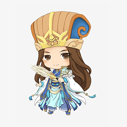卡通三国游戏人物诸葛亮设计插画