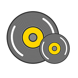 灰色手绘音乐CD元素