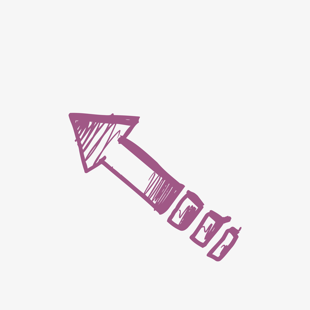 紫色手绘创意箭头