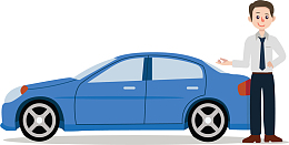 租车公司蓝色商务车