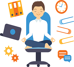 商务小人休息打坐