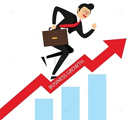 攀登台阶的商务小人