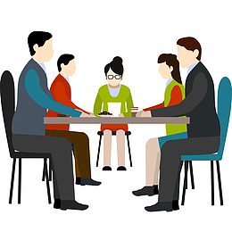 工作面试会议插画