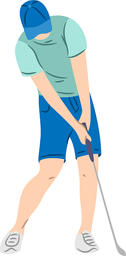 打高尔夫的男人插画