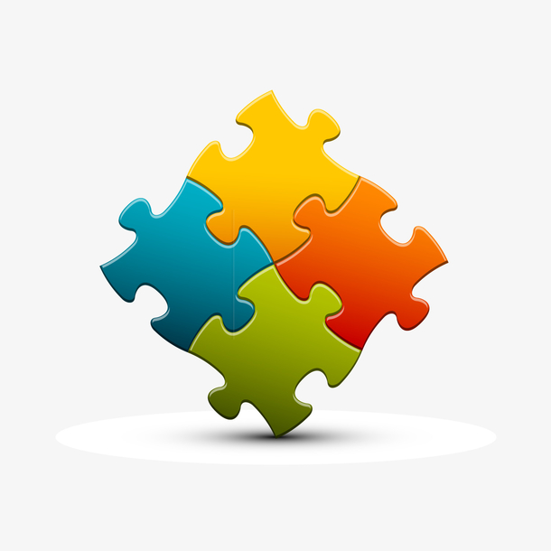 彩色拼图矢量图素材免费下载_觅元素