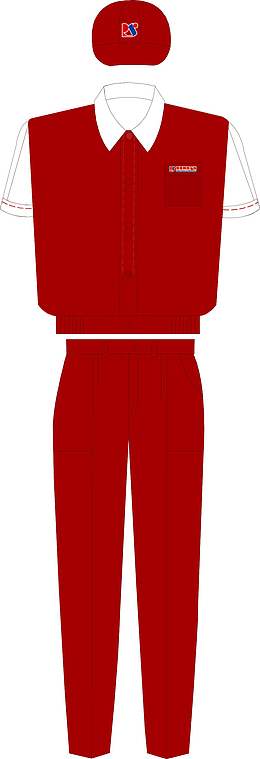 红色快递员服装套装