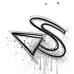 创意几何曲线手绘商务墨迹箭头矢