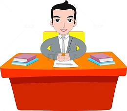 职场成功人士端正的办公PNG