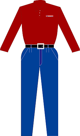 红色工人服装