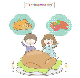 感恩节吃火鸡孩子