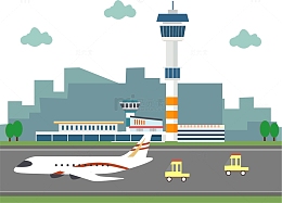 宽敞飞机场免抠图