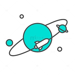 绿色手绘线稿航行元素