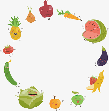 矢量图手绘水果边框