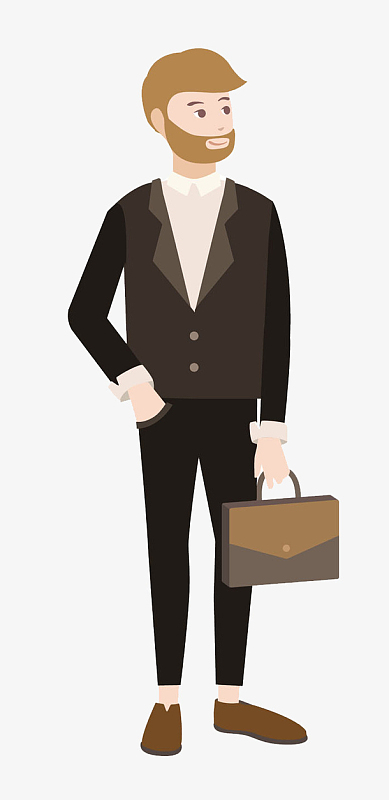 卡通帅气的商务男人免抠图