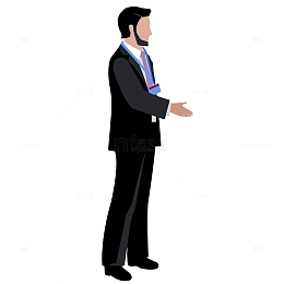各种商务人士商务接待手绘素材