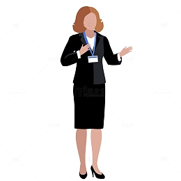 商务人士演讲女士手绘素材