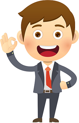 卡通做OK手势的男人免抠图