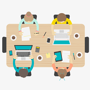 商务会议俯视图设计矢量图