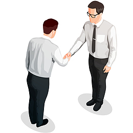 男士握手矢量插画