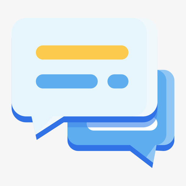 蓝色圆角消息对话元素免抠素材免费下载_觅元素51yuansu.com