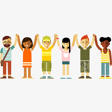 卡通手牵手的人物设计