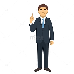 自信的卡通商务人士