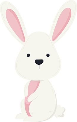矢量图长耳朵大白兔
