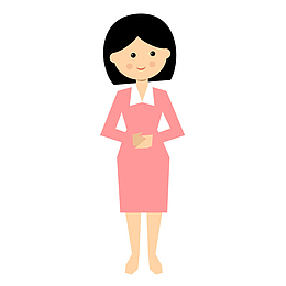 粉红色连衣裙女士扁平矢量人物插