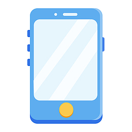 蓝色圆角手机商务图标