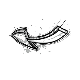 手绘商务几何图形商业墨迹箭头矢