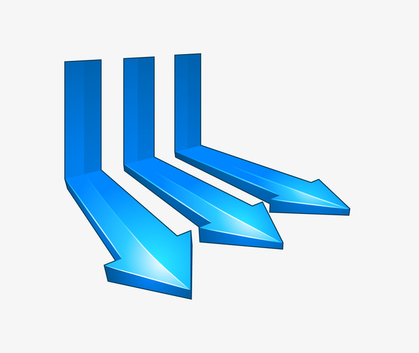 蓝色商务箭头矢量图