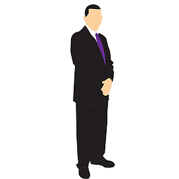 手绘穿西服商务人员PNG