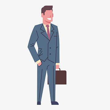 手绘手提公文包职业人物