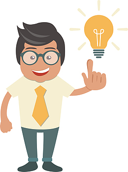 有创意主意的商务小人