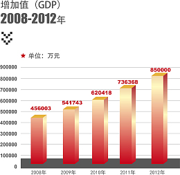 红色矢量2008-2012年增加值报表