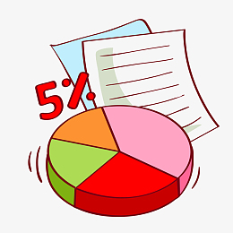 卡通彩色饼状图png图