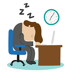 商人在他的桌子上睡着了