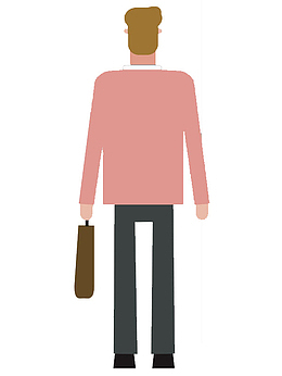 卡通提着包的男人免抠图